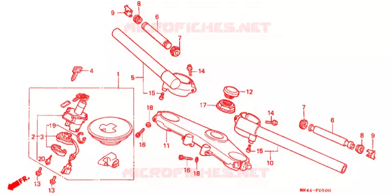 GUIDON Honda MOTO 600 CBR 1989  CBR600FK