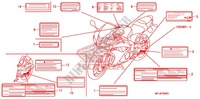 ETIQUETTE DE PRECAUTIONS pour Honda CBR 600 RR ABS de 2009