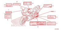 ETIQUETTE DE PRECAUTIONS pour Honda CBR 600 R ABS BLACK de 2012
