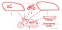 AUTOCOLLANTS pour Honda BENLY CD 50 de 2006