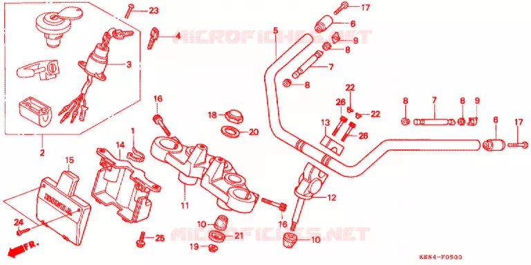 GUIDON Honda MOTO 250 REBEL 2002  CMX250C2