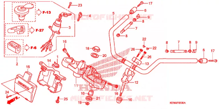 GUIDON Honda MOTO 250 REBEL 2004  CMX250C4