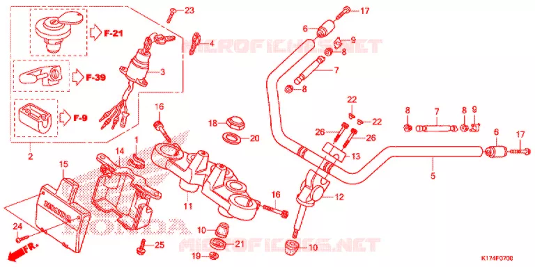 GUIDON Honda MOTO 250 REBEL 2013  CMX250CD