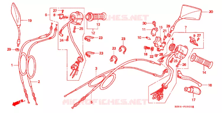 COMMODOS - POIGNEES Honda MOTO 250 REBEL 2000  CMX250CY