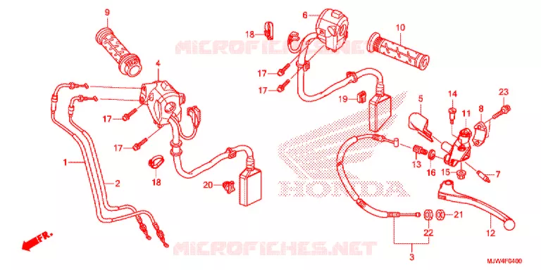LEVIER DE GUIDON - CABLE - COMMODO Honda MOTO 500 CB 2016  CB500XAG
