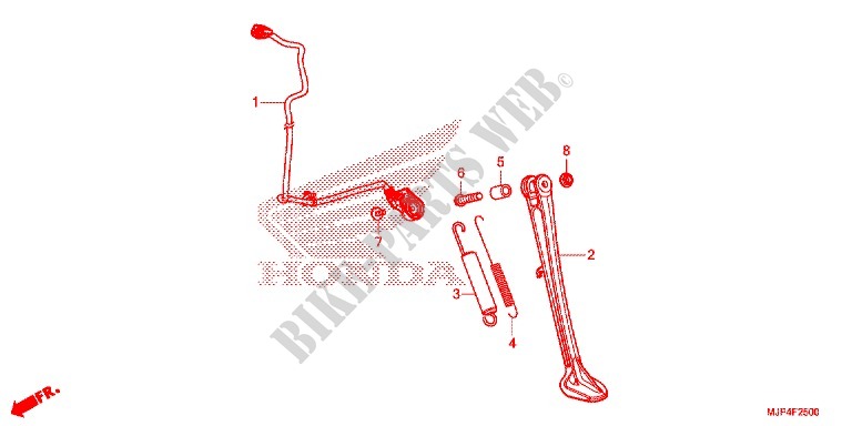 BEQUILLE LATERALE pour Honda AFRICA TWIN 1000 RED de 2016