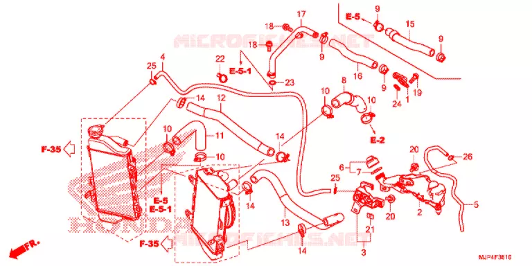 FLEXIBLE DE RADIATEUR Honda MOTO 1000 AFRICA-TWIN 2016  CRF1000DG