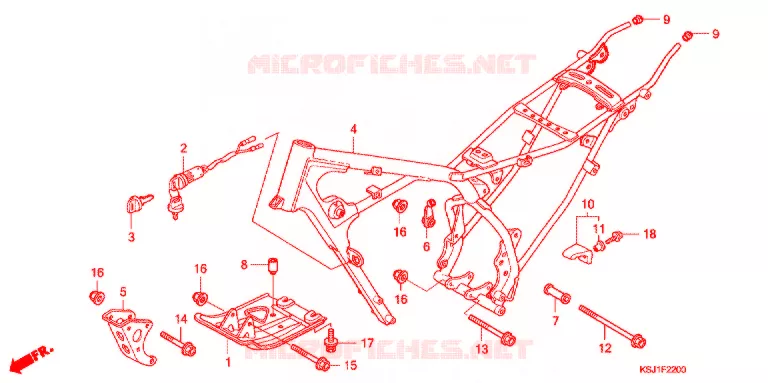 CADRE Honda MOTO 100 CRF 2005  CRF100F5