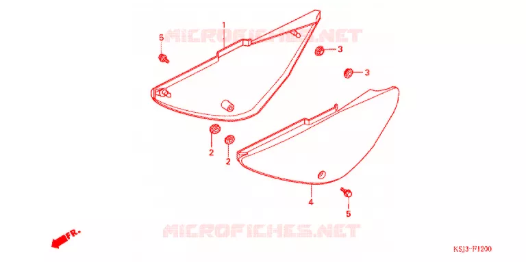 COUVERCLES LATERAUX Honda MOTO 100 CRF 2006  CRF100F6