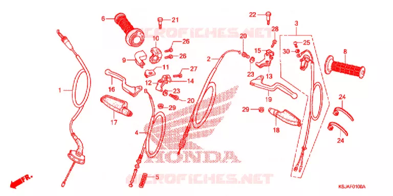 LEVIER DE GUIDON - CABLE Honda MOTO 100 CRF 2008  CRF100F8