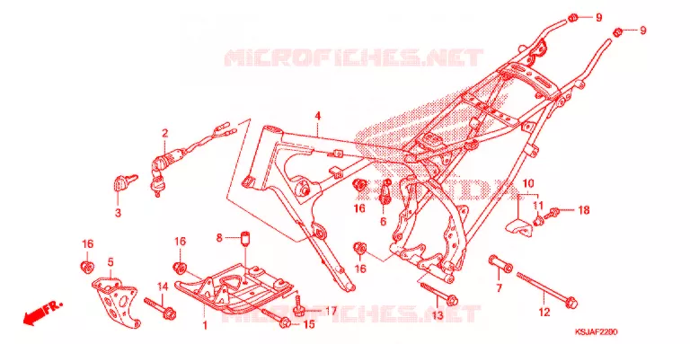 CADRE Honda MOTO 100 CRF 2008  CRF100F8