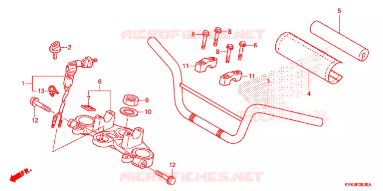 GUIDON - TE DE FOURCHE Honda MOTO 110 CRF 2015  CRF110FF