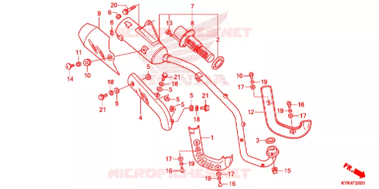 SILENCIEUX D'ECHAPPEMENT Honda MOTO 110 CRF 2016  CRF110FG