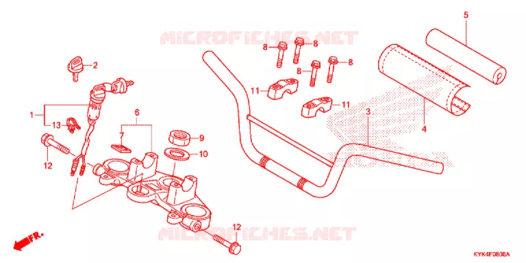 GUIDON - TE DE FOURCHE Honda MOTO 110 CRF 2017  CRF110FH