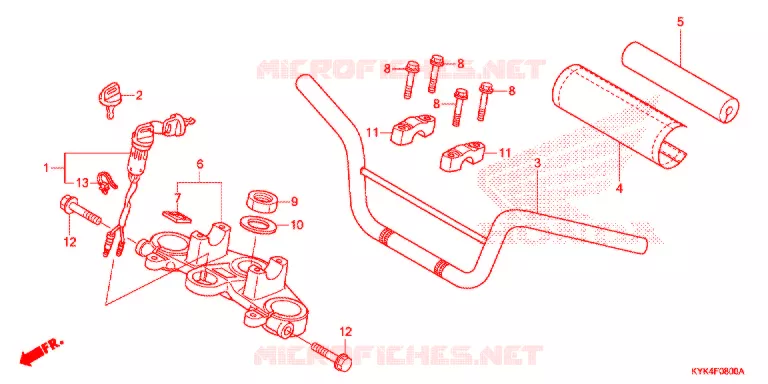GUIDON - TE DE FOURCHE Honda MOTO 110 CRF 2017  CRF110FH