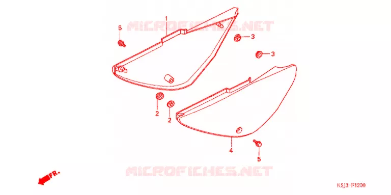 COUVERCLES LATERAUX Honda MOTO 100 CRF 2007  CRF100F7