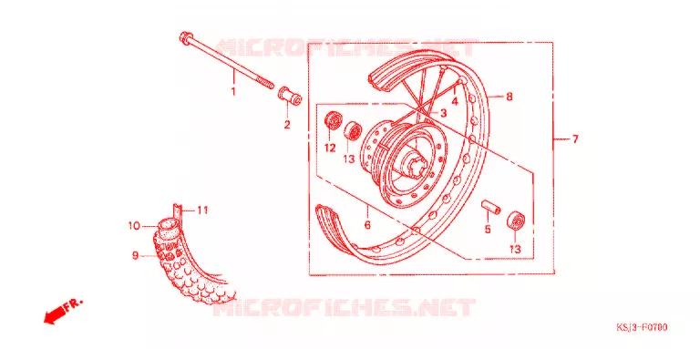 ROUE AVANT Honda MOTO 100 CRF 2007  CRF100F7
