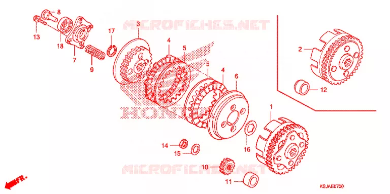 EMBRAYAGE Honda MOTO 100 CRF 2009  CRF100F9
