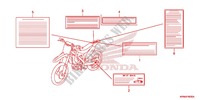 ETIQUETTE DE PRECAUTIONS pour Honda CRF 250 R de 2011