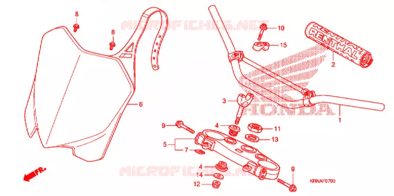 GUIDON - TE DE FOURCHE Honda MOTO 250 CRF 2011  CRF250RB