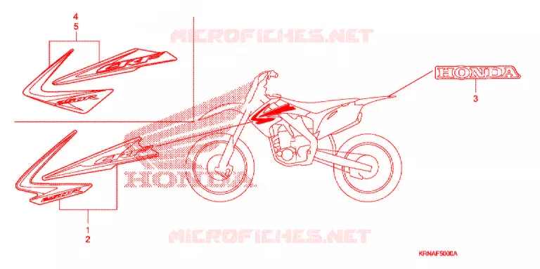 AUTOCOLLANTS Honda MOTO 250 CRF 2012  CRF250RC