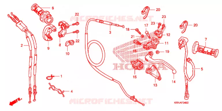 LEVIER DE GUIDON - CABLE - COMMODO Honda MOTO 250 CRF 2013  CRF250RD