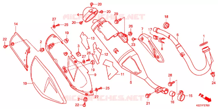 SILENCIEUX D'ECHAPPEMENT Honda MOTO 250 CRF 2013  CRF250LD