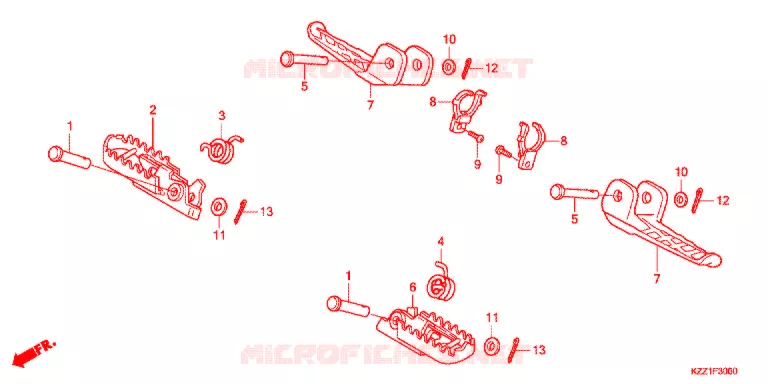 REPOSE PIED Honda MOTO 250 CRF 2015  CRF250MF