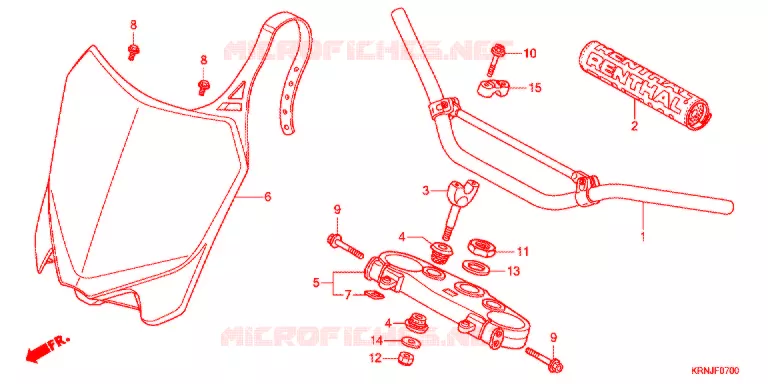 GUIDON - TE DE FOURCHE Honda MOTO 250 CRF 2015  CRF250RF