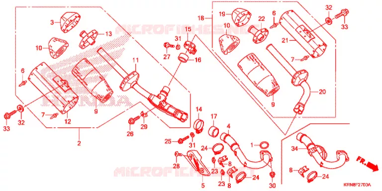 SILENCIEUX D'ECHAPPEMENT Honda MOTO 250 CRF 2017  CRF250RH