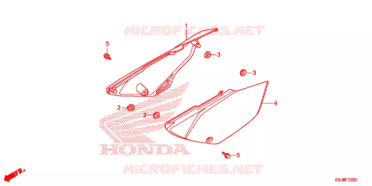 COUVERCLES LATERAUX Honda MOTO 100 CRF 2012  CRF100FC