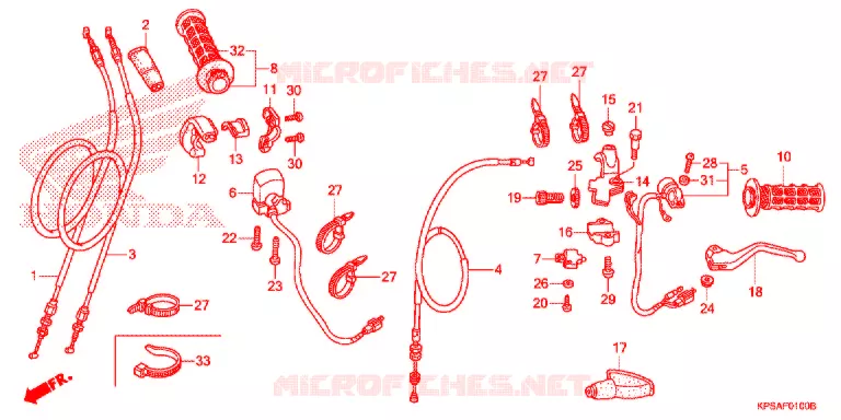 LEVIER DE GUIDON - CABLE - COMMODO Honda MOTO 230 CRF 2013  CRF230FD