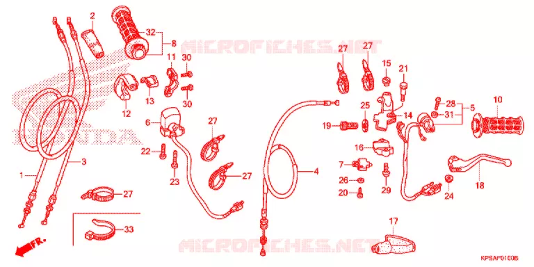 LEVIER DE GUIDON - CABLE - COMMODO Honda MOTO 230 CRF 2015  CRF230FF