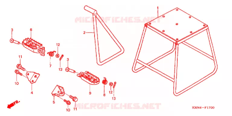 BEQUILLE - REPOSE PIEDS Honda MOTO 250 CRF 2008  CRF250R8
