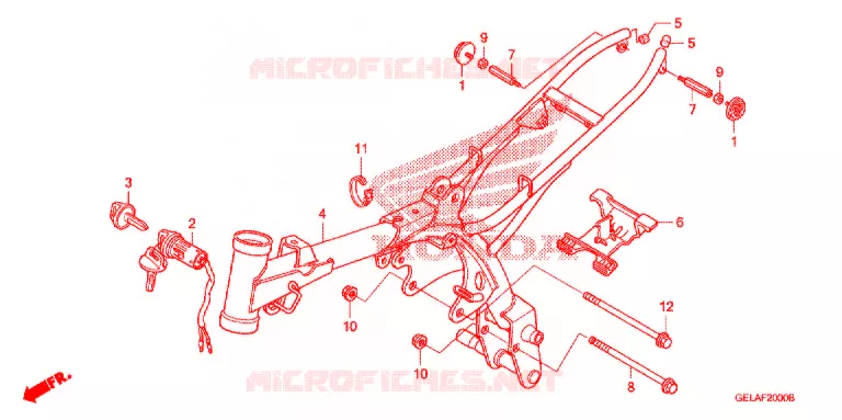 CADRE Honda MOTO 50 CRF 2008  CRF50F8