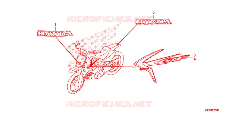 AUTOCOLLANTS Honda MOTO 50 CRF 2013  CRF50FD