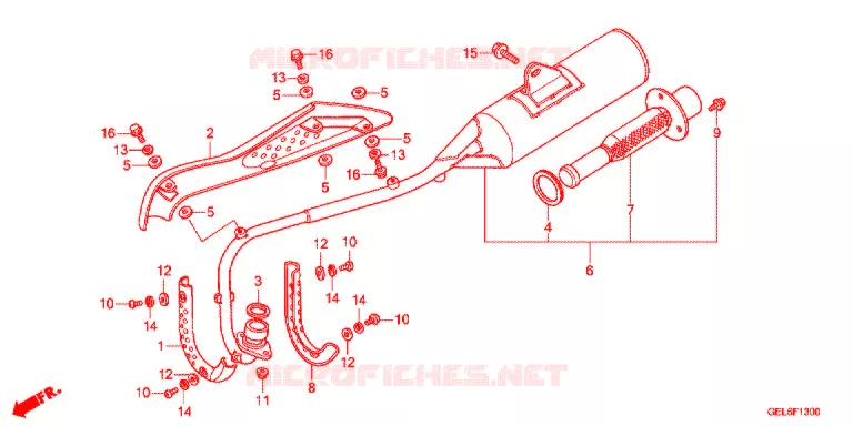 SILENCIEUX D'ECHAPPEMENT Honda MOTO 50 CRF 2013  CRF50FD