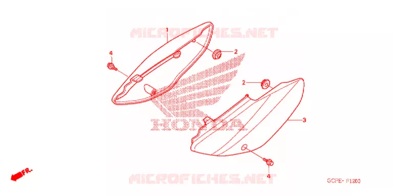 COUVERCLES LATERAUX Honda MOTO 70 CRF 2005  CRF70F5