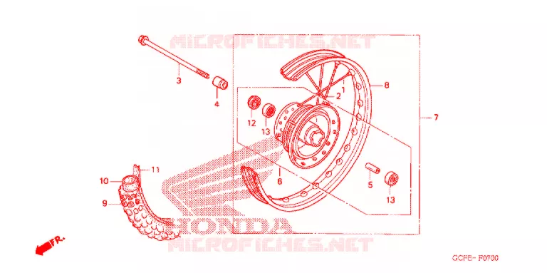 ROUE AVANT Honda MOTO 70 CRF 2005  CRF70F5