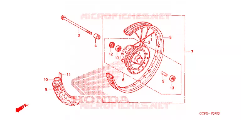 ROUE AVANT Honda MOTO 50 CRF 2012  CRF70FC