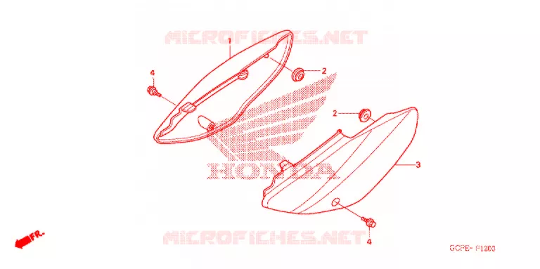 COUVERCLES LATERAUX Honda MOTO 50 CRF 2012  CRF70FC