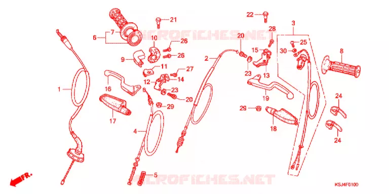 LEVIER DE GUIDON - CABLE Honda MOTO 80 CRF 2004  CRF80F4