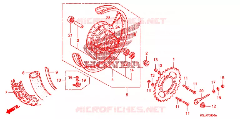 ROUE ARRIERE Honda MOTO 80 CRF 2011  CRF80FB