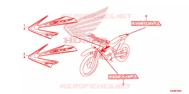 AUTOCOLLANTS Honda MOTO 80 CRF 2012  CRF80FC