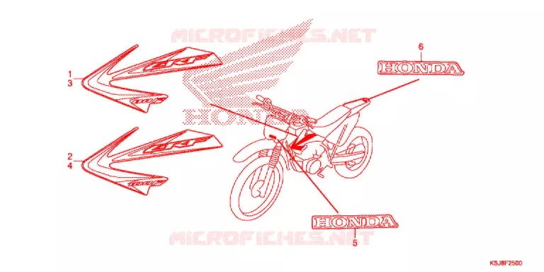 AUTOCOLLANTS Honda MOTO 80 CRF 2012  CRF80FC