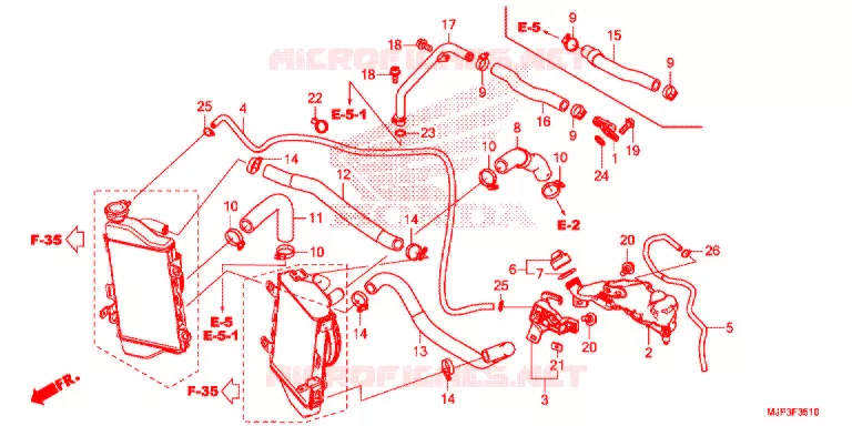 FLEXIBLE DE RADIATEUR Honda MOTO 1000 AFRICA-TWIN 2017  CRF1000AH