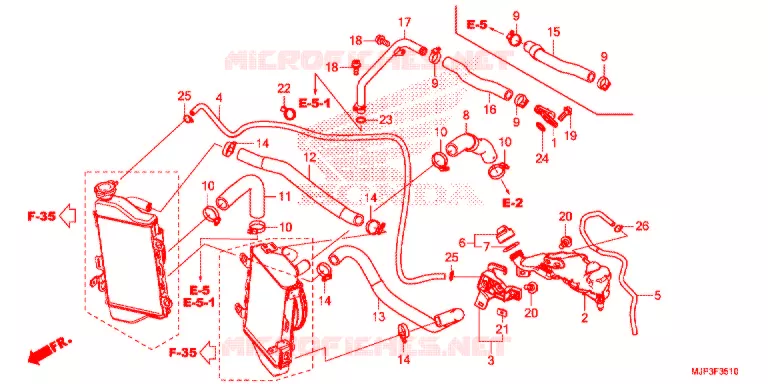 FLEXIBLE DE RADIATEUR Honda MOTO 1000 AFRICA-TWIN 2017  CRF1000DH