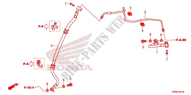 DURITE DE FREIN ARRIERE (GLR1251WHH) pour Honda CB 125 F de 2019
