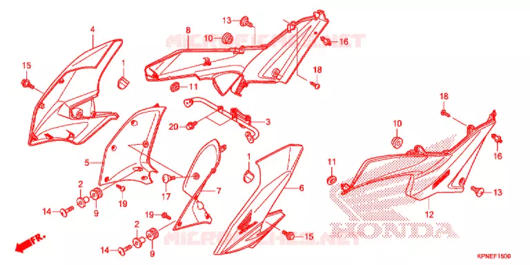 OUIES DE RADIATEUR Honda MOTO 125 CB 2020  GLR1251WHH_TK