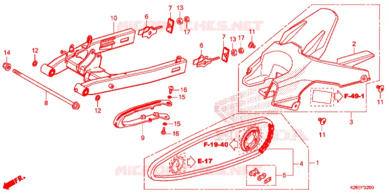 BRAS OSCILLANT Honda MOTO 125 MSX 2017  MSX125AH